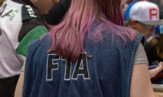 April Riddett-Field Technical Advisor FIRST Robotics Competition, Alamo Regional, St. Mary's University, San Antonio, Texas, April 5-7, 2018. Photo by Dave Wilson