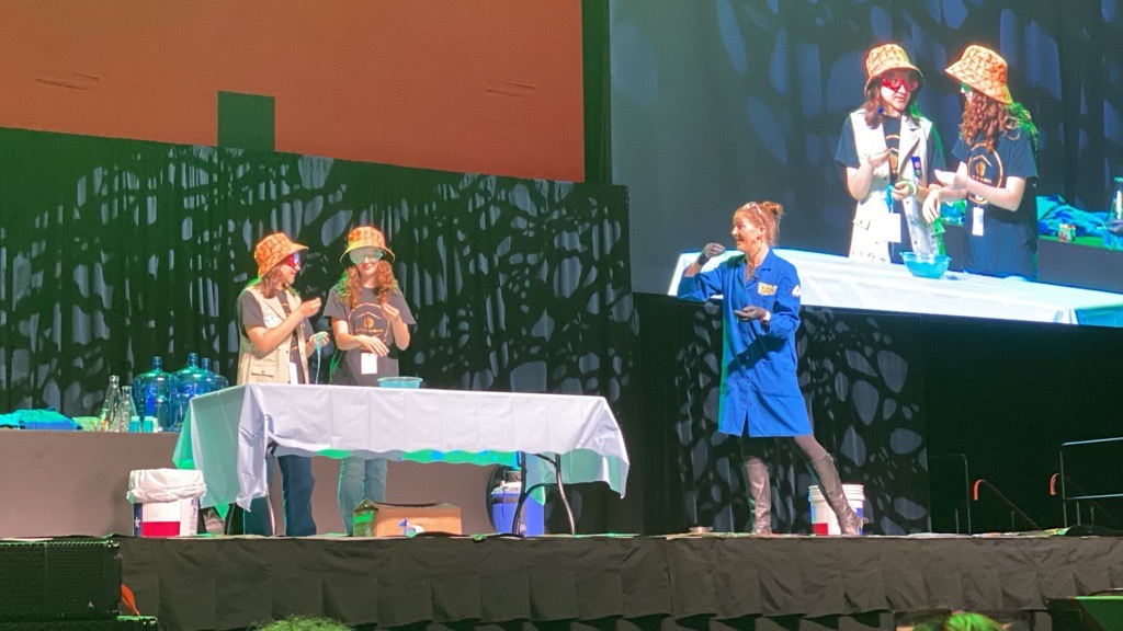 Zeybep Ozturk and Makenna Lewis from team #5243 "Waffle Warriors" and Kate the Chemist