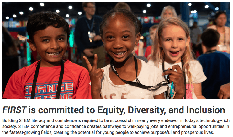 FIRST commitment to Equity, Diversity, and Inclusion
