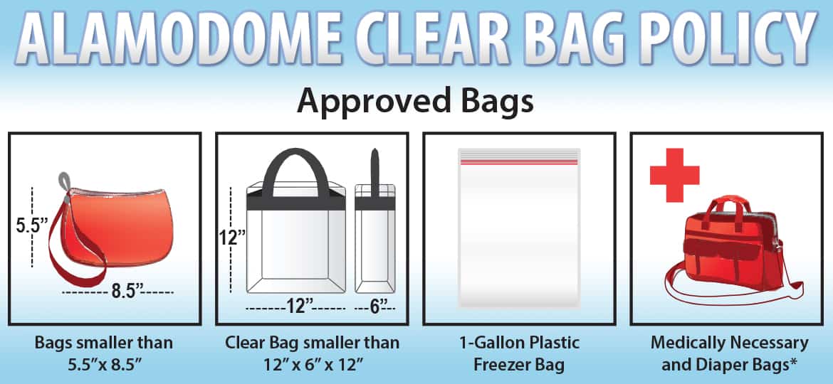 Clear bag policy is in effect at the Alamodome