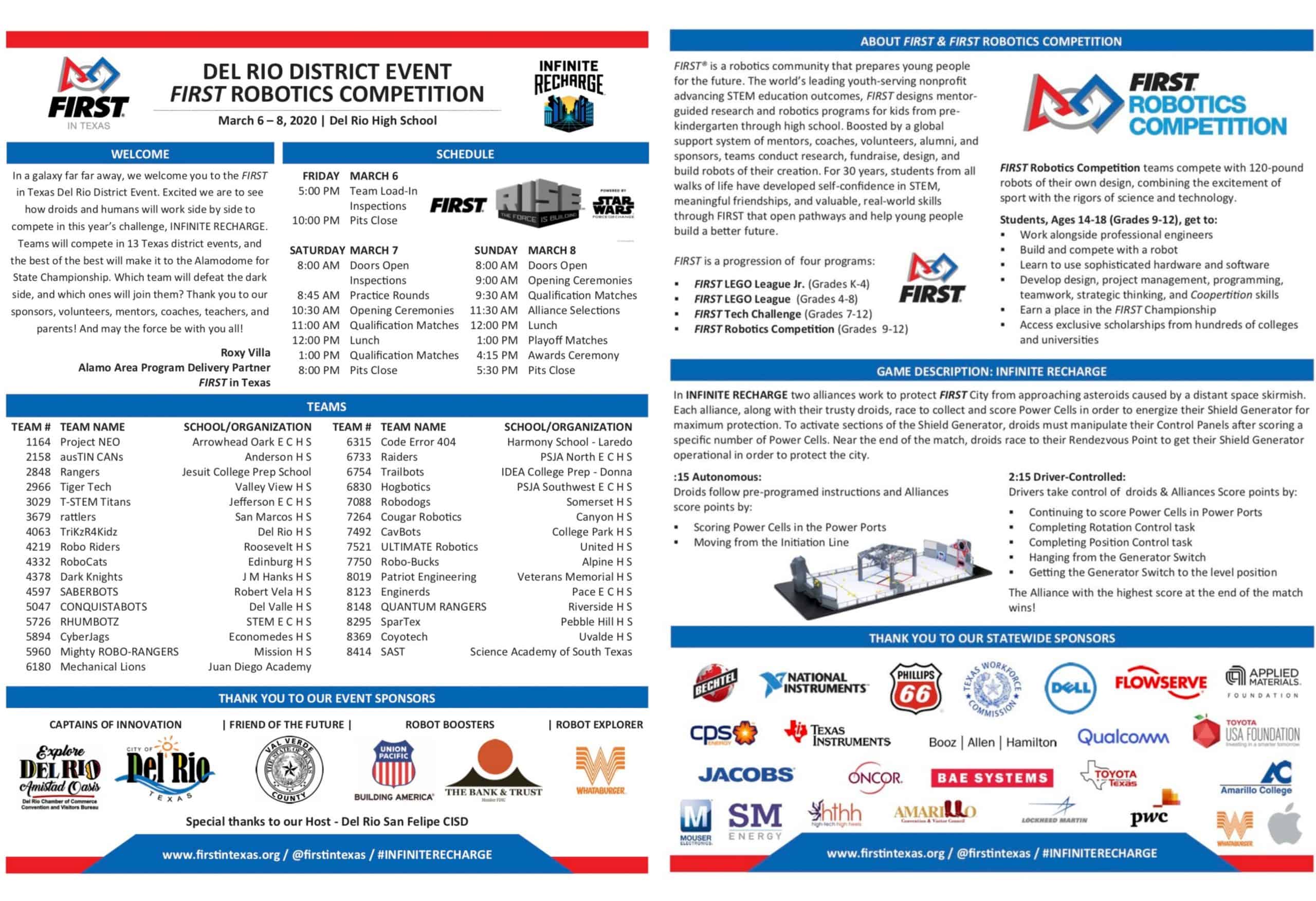 2020 Del Rio FRC District Program