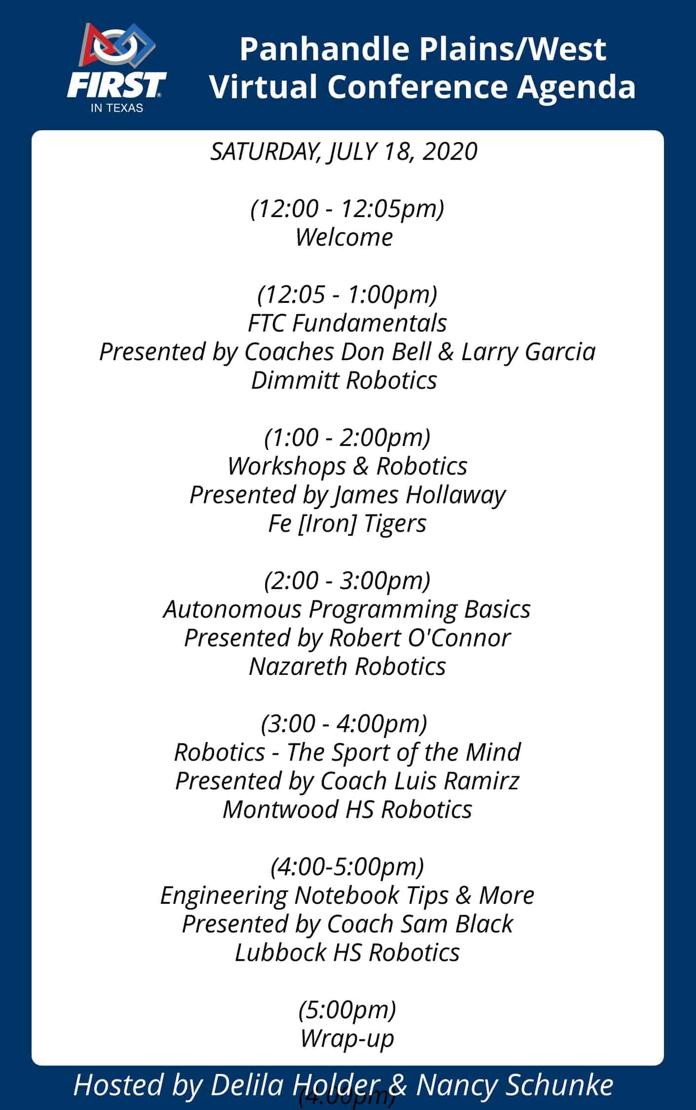 Panhandle Plains/West Virtual Conference Agenda