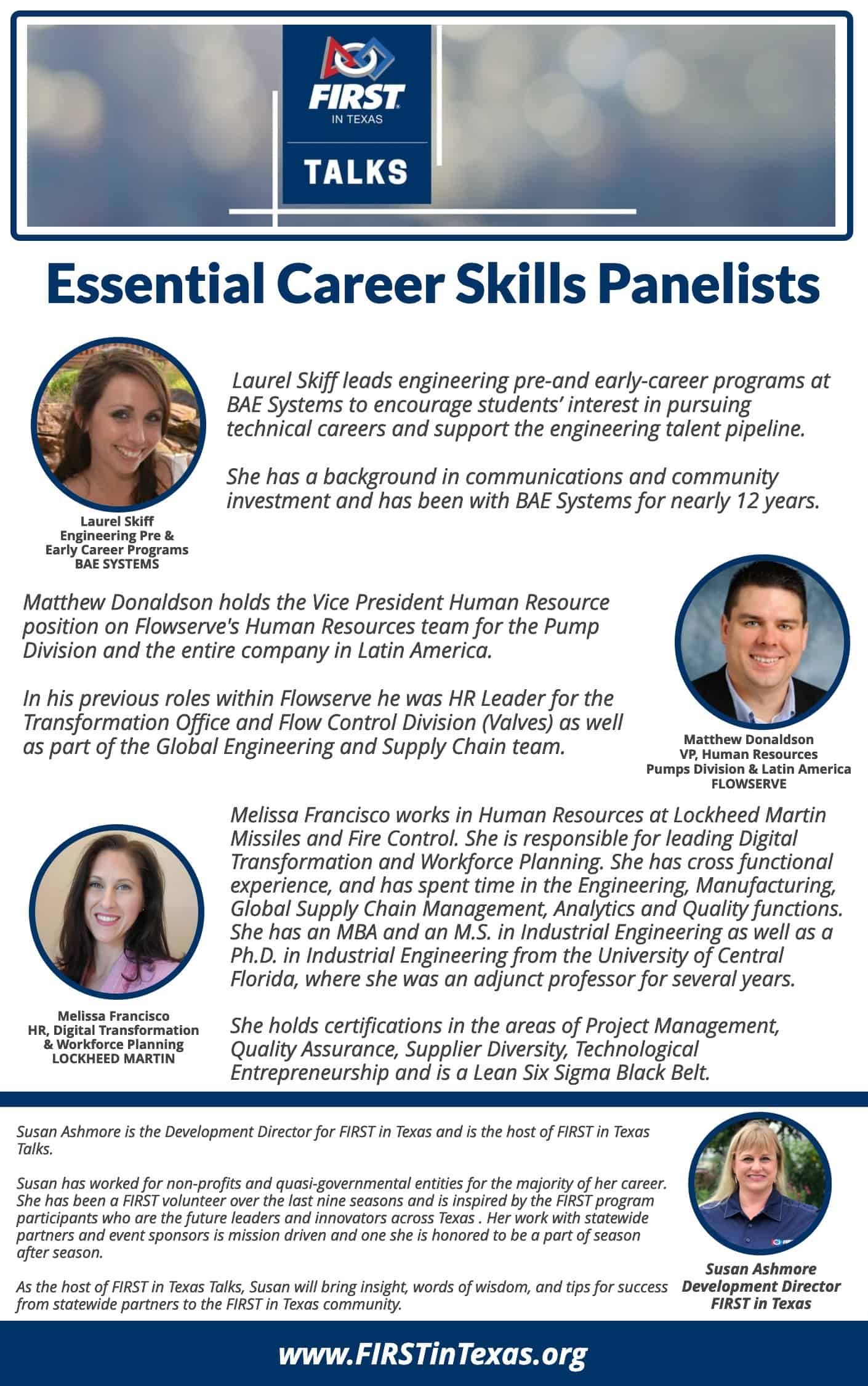 Essential Career Skills - FIRST in Texas Talks Panelist Program