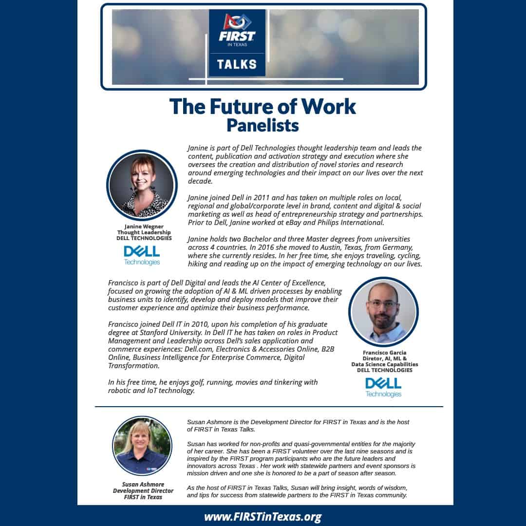 FIRST in Texas Talks - The Future of Work with Janine Wegner & Francisco Garcia from Dell Technologies