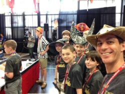 Marcus Goodyear on the right and his FIRST LEGO League team